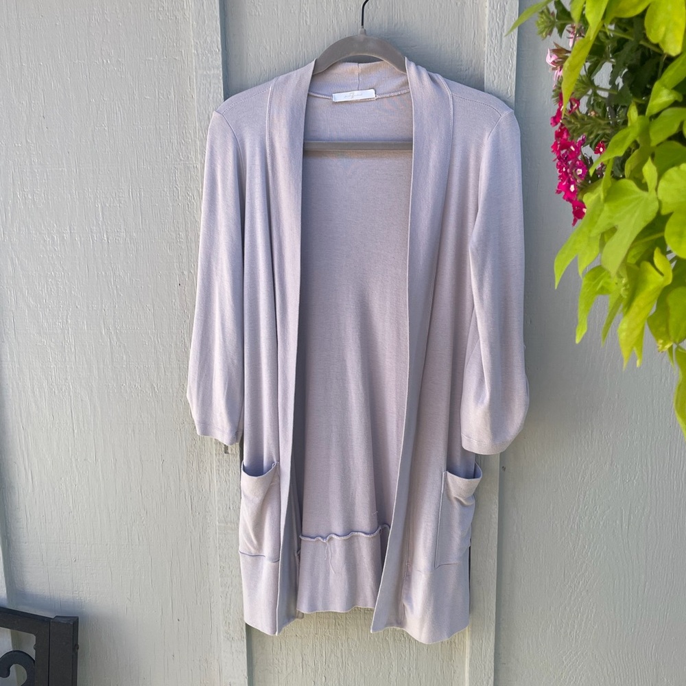 7 For All Mankind Lavender  Open Front Cardigan